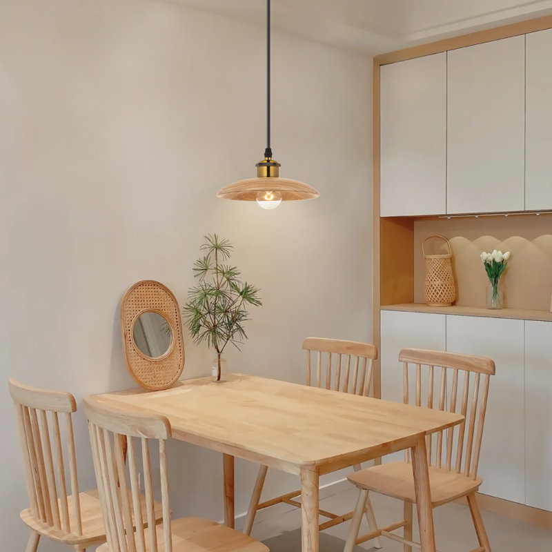 Luminaire suspendu simple à 1 lumière Rozalee, Brun