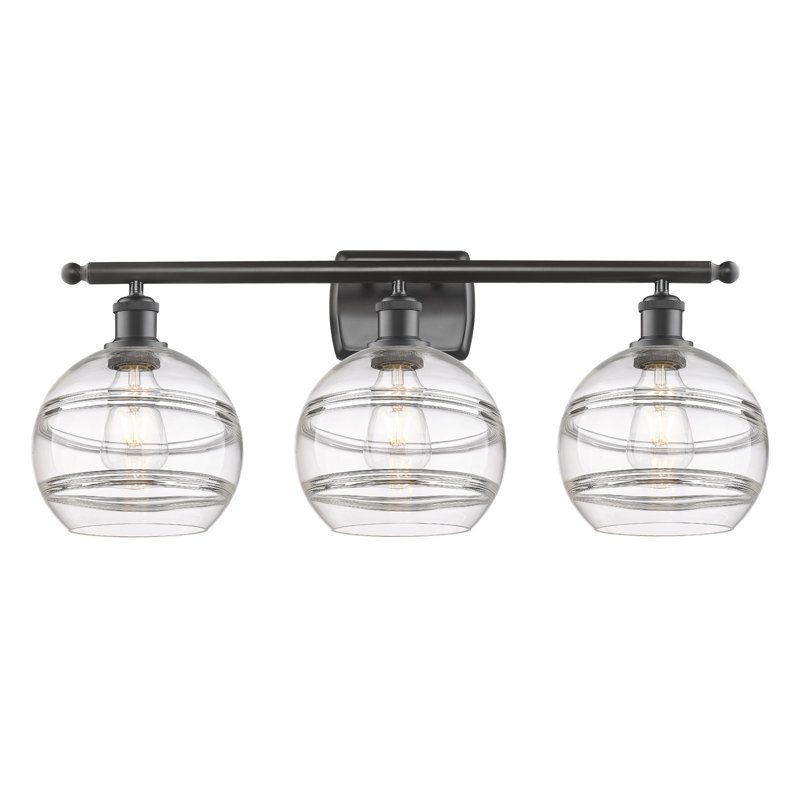 Éclairage pour meuble-lavabo 3 lumières Natick, Transparent, Nickel poli