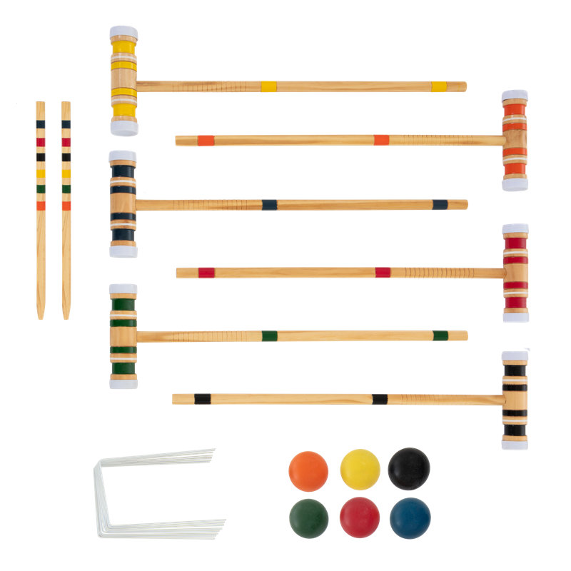 Jeu de croquet 6 joueurs avec étui de transport