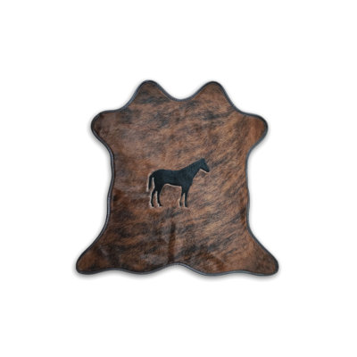Mini Cowhide w/Border & Horse Motif