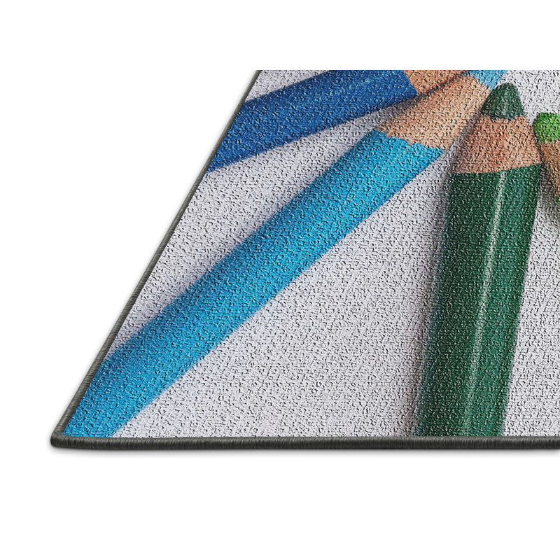 Tapis en laine et polyester tissé à la machine, Rectangle 2 pi x 5 pi