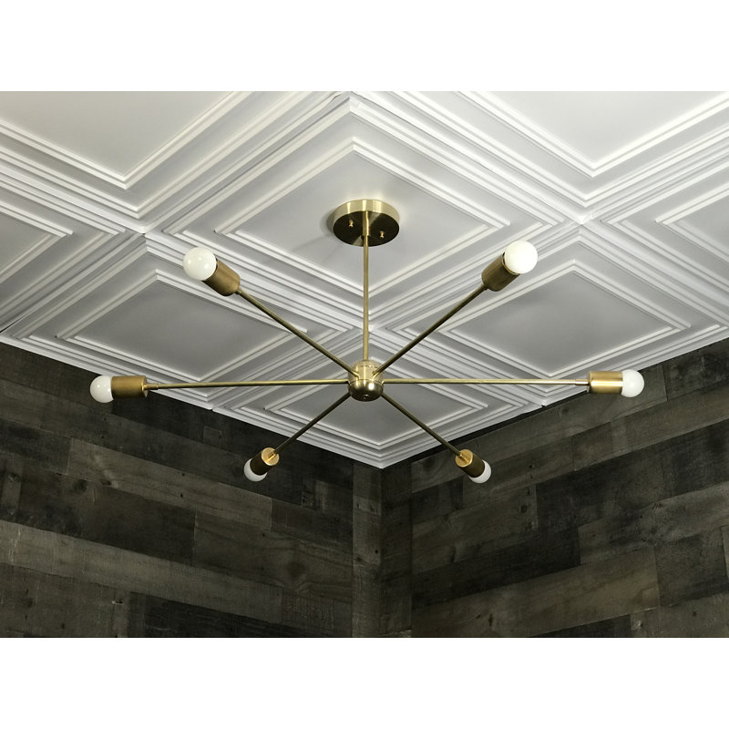 Lustree shpere 6 lumières spoutnik Maxime, Laiton brut