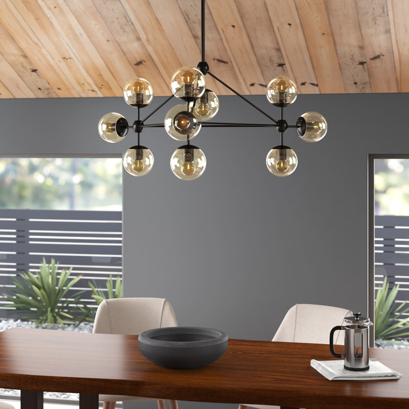 Veney 10 - Light Sputnik Modern Linear Chandelier, 23.6"Hx39.4"Wx39.4"D