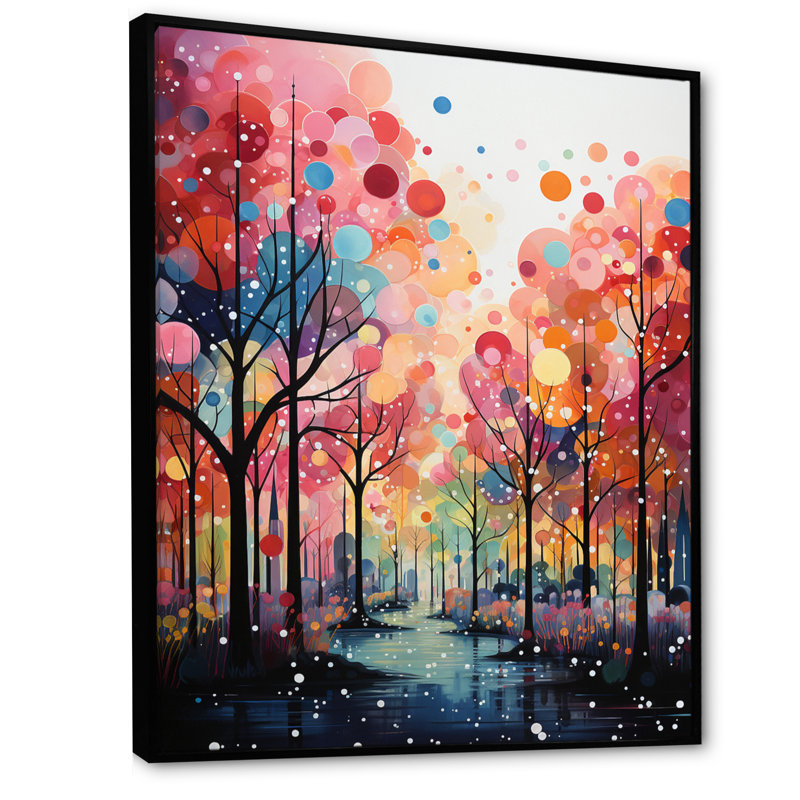 Palmiers Midcentury Collage II - art mural floral, salon, H 32 po x l 16 po x P 1 po, Cadre flottant noir