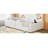 Upholstered Platform Bed With Guardrail And Charging Station-1139510087