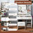 Makeup Table With Professional Led Mirror, Power Outlet, 3 Drawers, 7 Shelves And Storage Stool - White, Expandable Countertop, Build Smart Storage, Adjustable Lighting, Modern Design