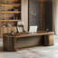 Nouvelle table de bureau 94,49 po de style chinois en bois massif brun-129166100