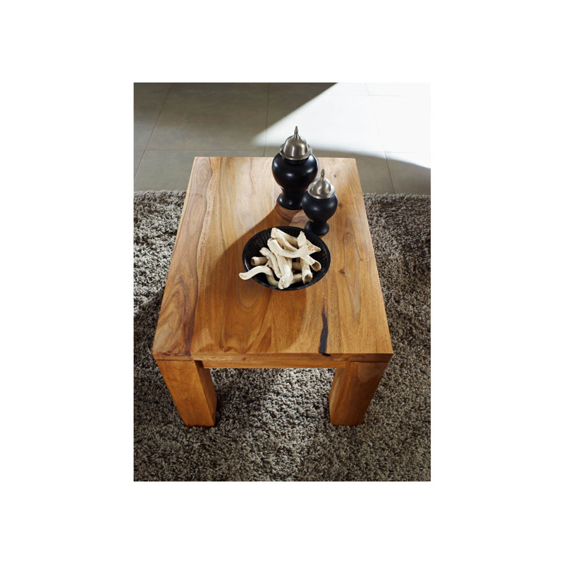 Solid Wood Four Leg Coffee Table, 42cm H x 70cm W x 50cm D