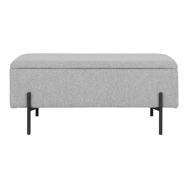 Larina Polyester Upholstered Storage Bench, Light Grey