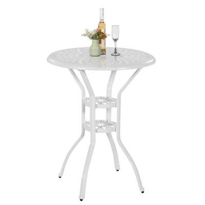 Ghevont Round Aluminum Outdoor Bar Table
