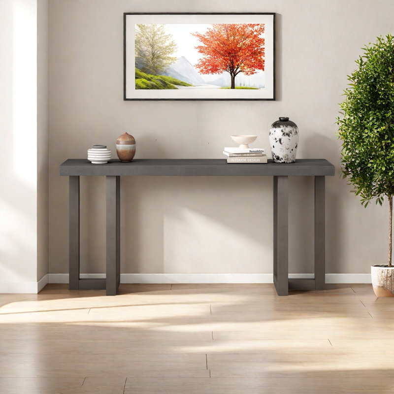 Console de conception géométrique avec pieds en pin massif, convient au vestibule, au couloir, au salon, à la chambre à coucher