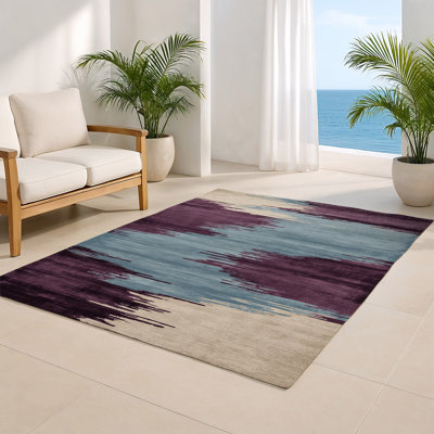 Tapis intérieur et extérieur brun Watercolor