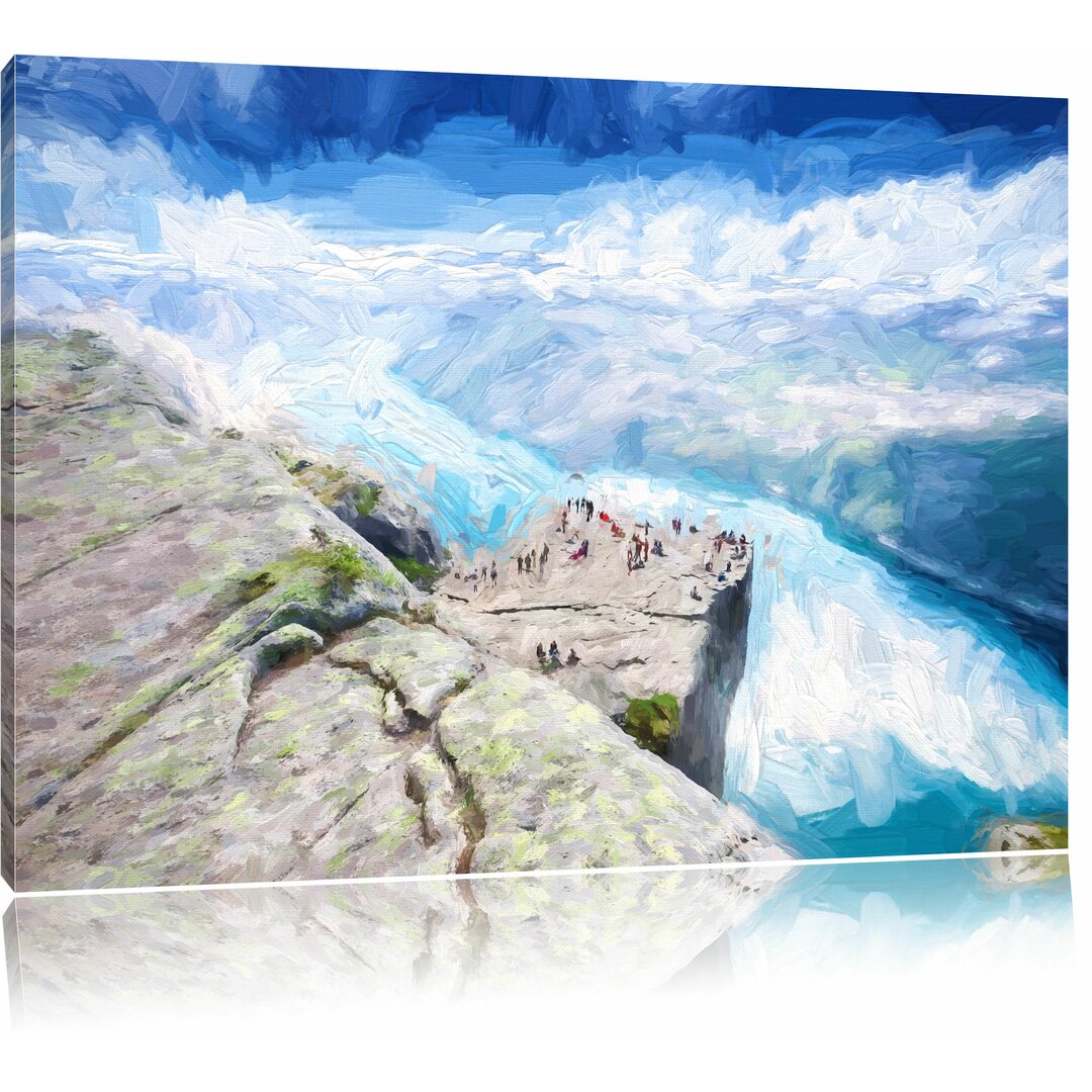 Leinwandbild "Preikestolen Lysefjord Küste in Norwegen", Grafikdruck