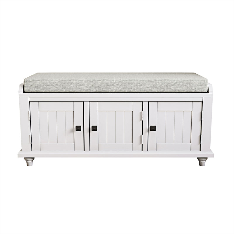 Banc avec armoire de rangement, Blanc