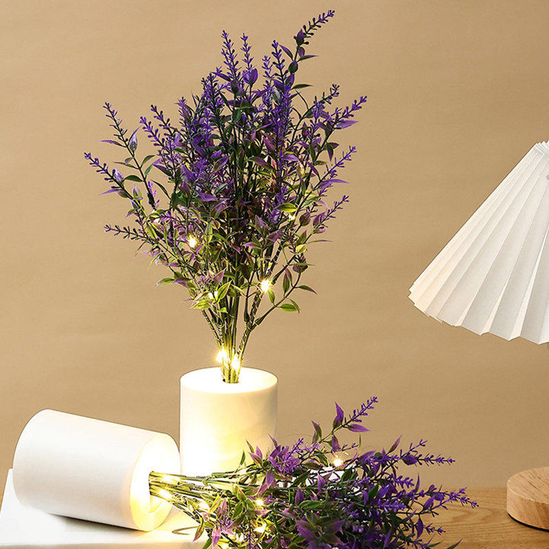 Veilleuse de chevet de chambre à coucher, décoration de bouquets de fleurs, veilleuse, décoration de bureau