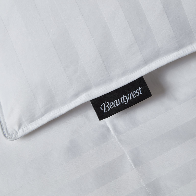 Damask Stripe 100% US Grown Cotton Hungarian Goose Down Comforter - All Seasons, Full/Queen