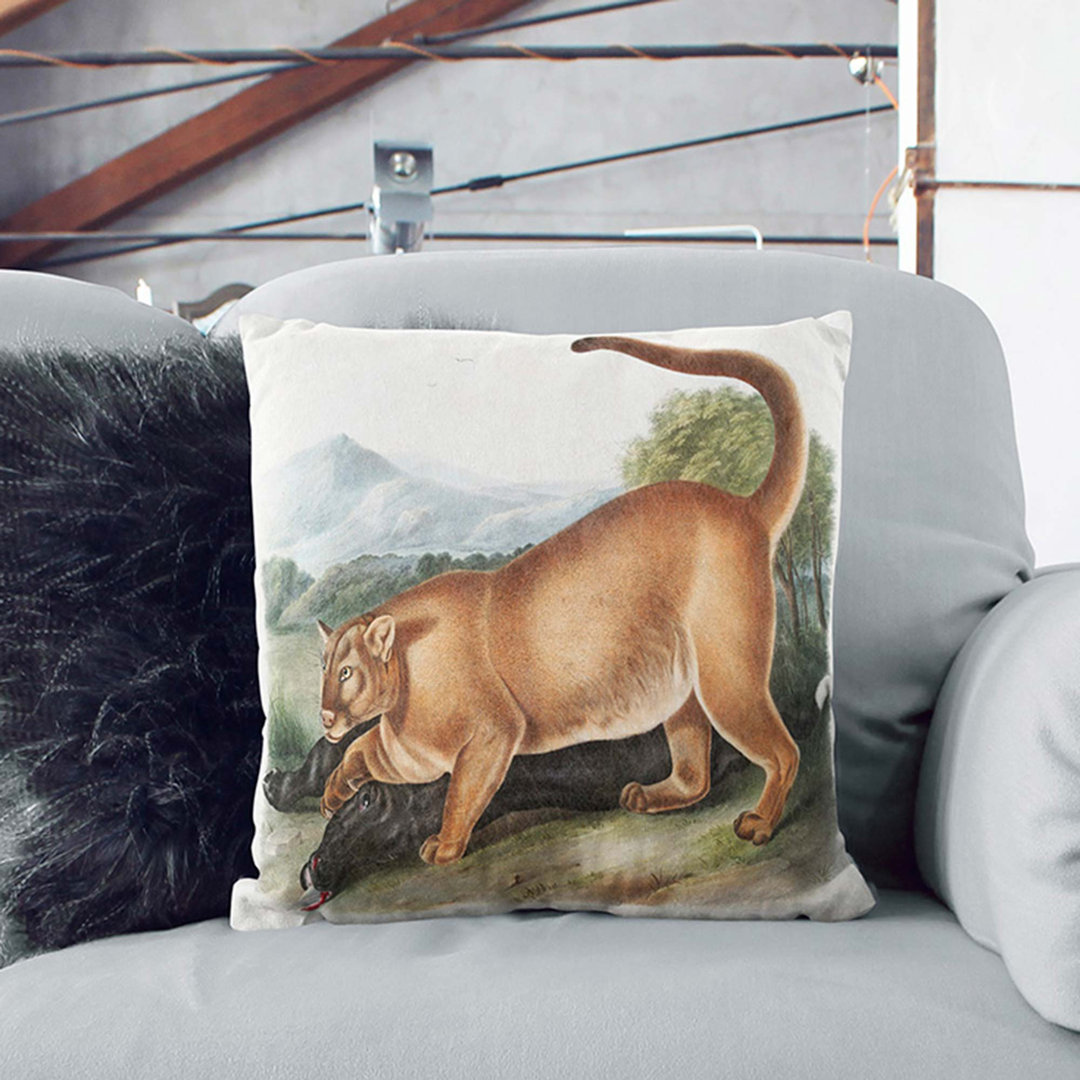 Cougar by J.W. Audubon Cushion with Filling