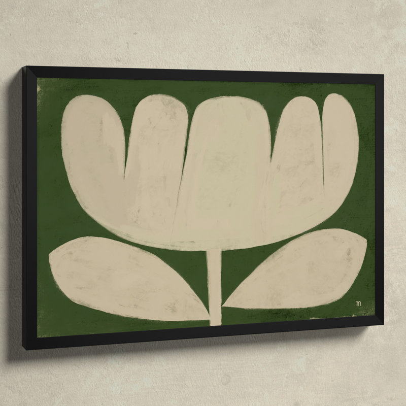 Flower On Green by StudioM, 35" H x 50" W x 1.25" D, Black