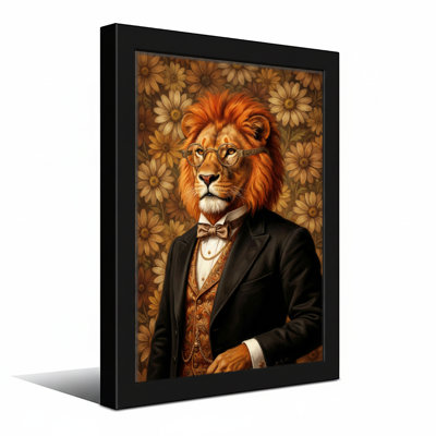 Animaux animaux en costume avec lunettes et fond floral