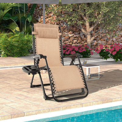 Fauteuil inclinable pliable avec porte-gobelet Arlmont & Co.