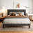 Masad Upholstered Platform Bed with Fabric Wingback Headboard and Wooden Slats-96864902-85699508