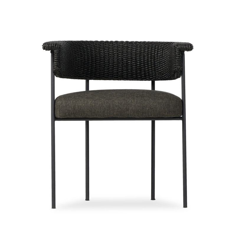 Carrie Outdoor Dining Armchair, Black