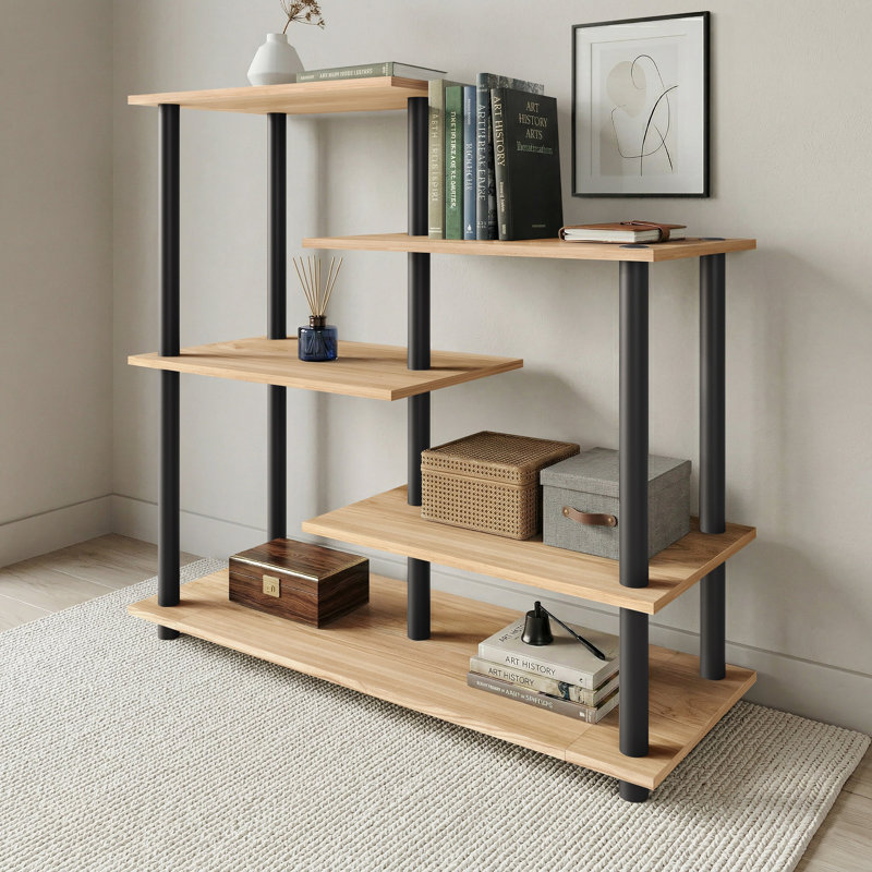 Easy Twist Assembly 5-Tier Multipurpose Shelf In Light Oak, Light Oak