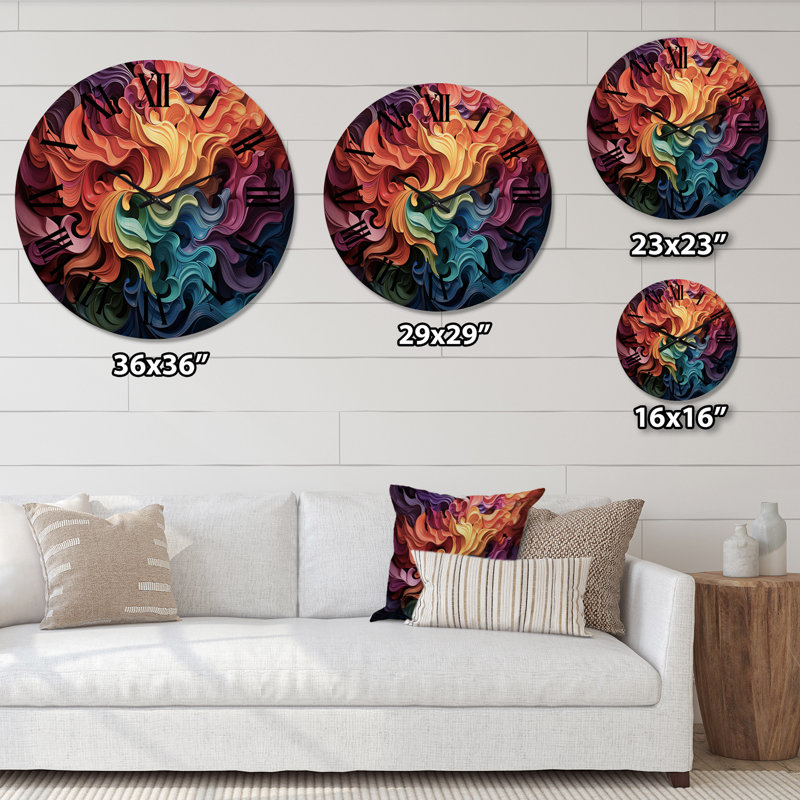 Horloge murale en bois massif Paray, Moyenne