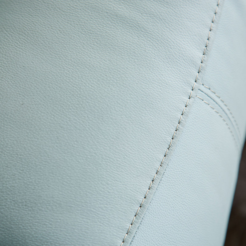 Powder Blue Transitional Recliner with Pillow Arms for Living Space, Blue