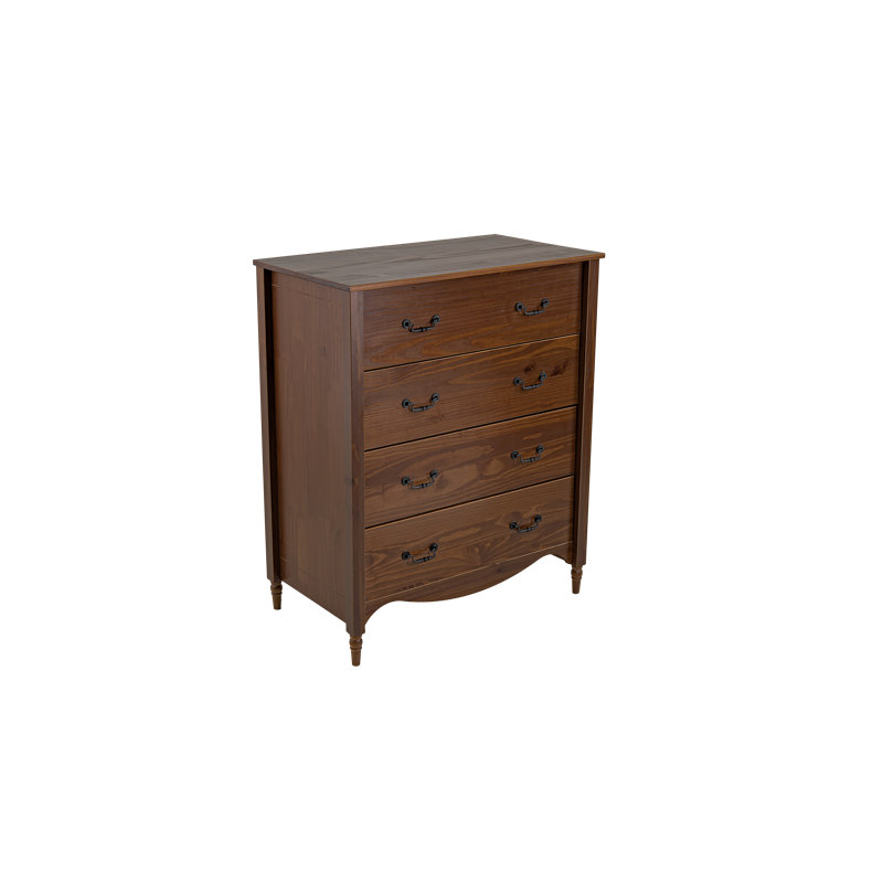 Brixton Solid Wood 4 Drawer Chest Walnut