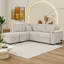 Canapé-lit gigogne 4 places en forme de L avec pouf de rangement, siège en mousse et ressorts ensachés pour salon-1139398295