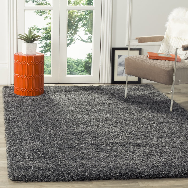 Gracie-Mai Solid Colour Shag Area Rug, Rectangle 60 x 110cm