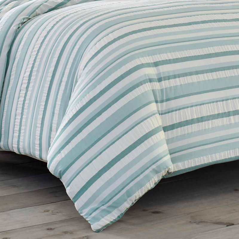 Tommy Bahama Clearwater Cay Blue Seersucker Cotton Duvet Cover Set