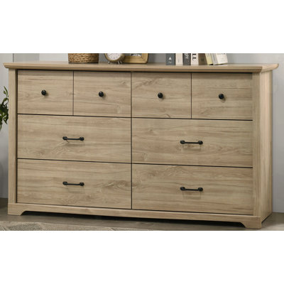Commode 6 tiroirs au fini chêne clair