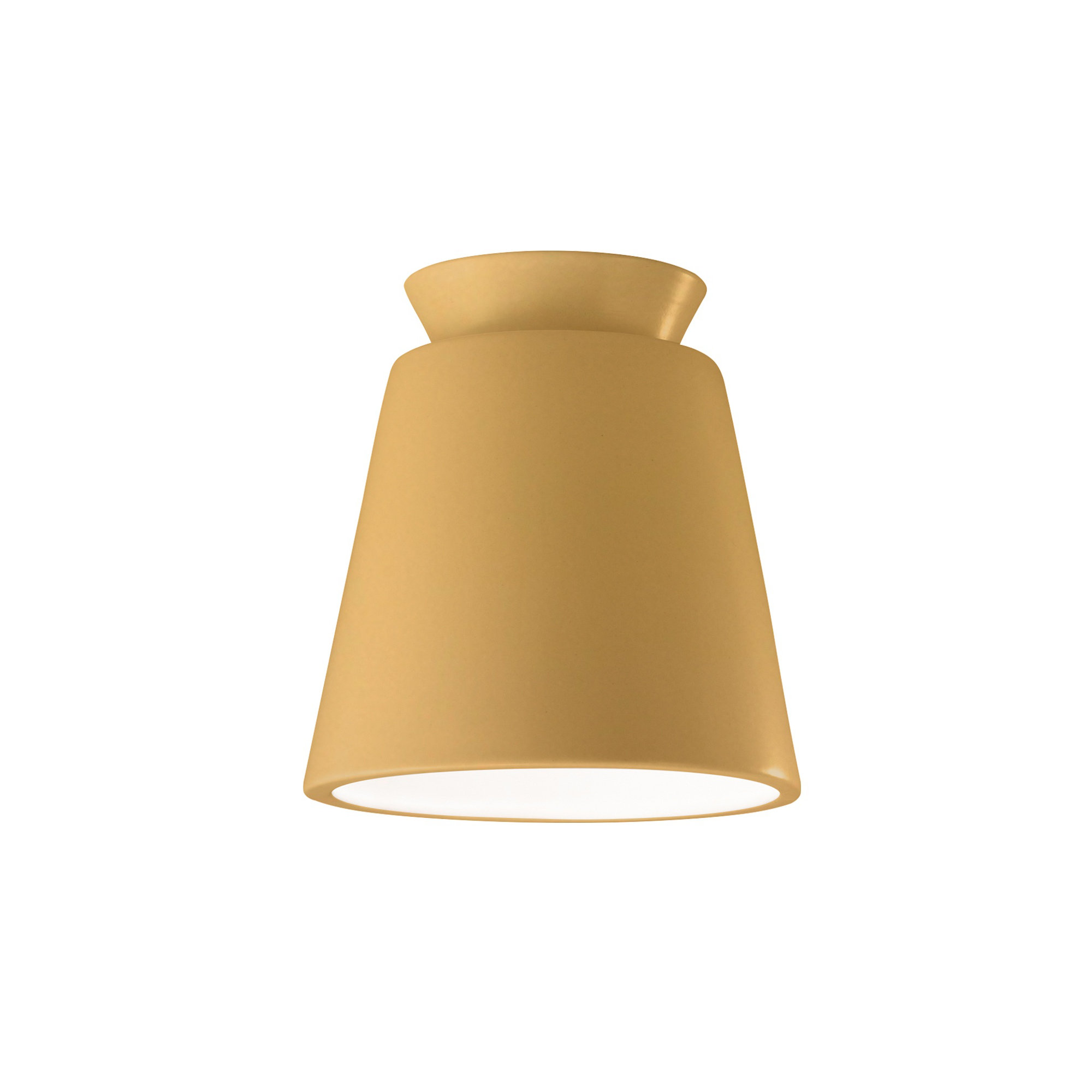 Logan Radiance - Trapezoid Ceramic Flush-Mount, Muted Yellow, LED (Integrated)