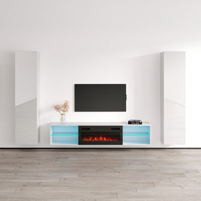 Meuble audio-vidéo blanc 103,5 po Lima