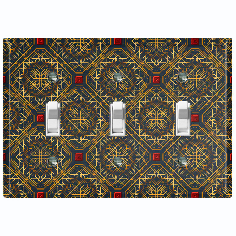 Patterned 3 - Gang Toggle Light Switch Standard Wall Plate