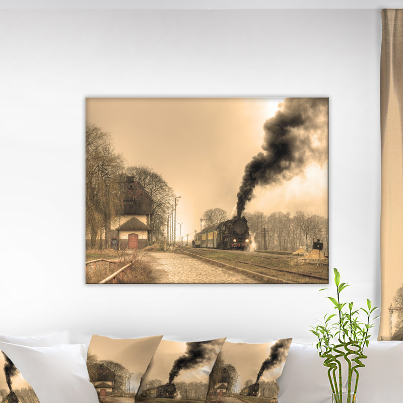 «Retro Steam Train», photographie, H 8 po x l 12 po x P 1 po, Toile tendue
