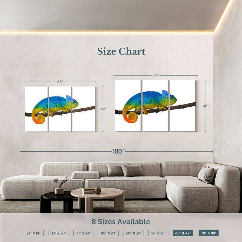 Brampt Vibrant Blue Chameleon, 42" H x 65" W