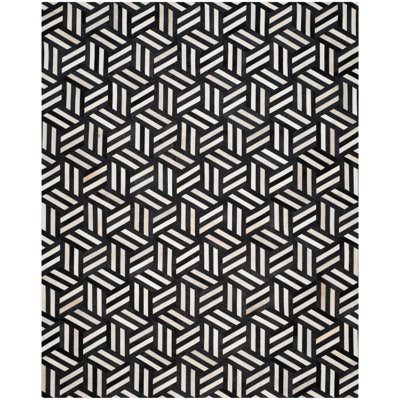 Stasia Hand Woven Leather Geometric Rug
