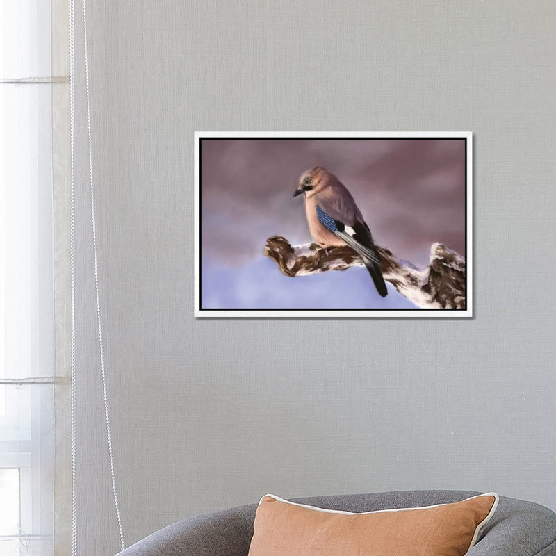 Jay 1 Piece Wall Art on Canvas, 66.04 cm H x 45.72 cm W, White Framed