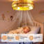 Ventilateur de plafond encastré en rotin de 20 po avec lumière, profil bas Fandelier avec télécommande, moteur réversible à 6 vitesses