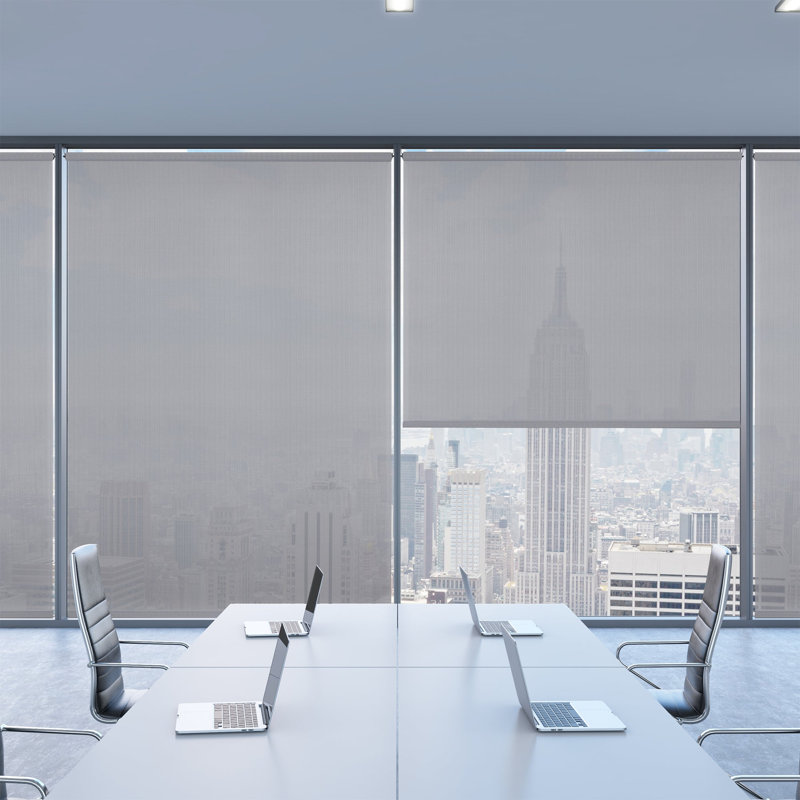 Lumi White Cordless Sunscreen Roller Shade for Windows – 37 in. W x 72 in. L, Grey, 37"x72"