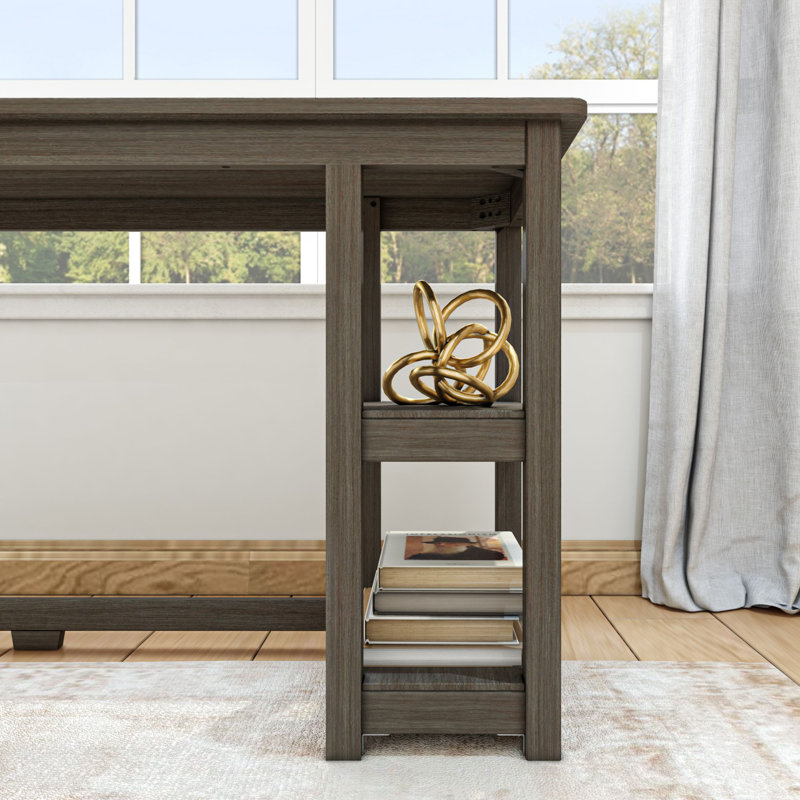 Peytin Corner Desk W/ Shelves, Clay