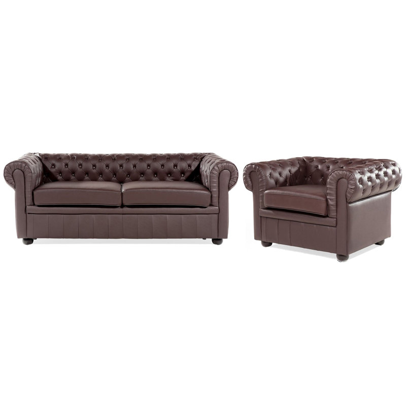 Delmont 2 - Piece Living Room Set, Brown