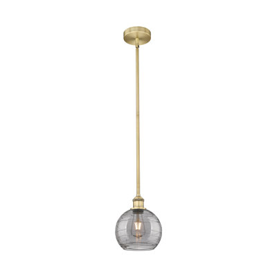 Edison Ellington Deco Swirl 1 Light Stem Hung Pendant-616-G1213