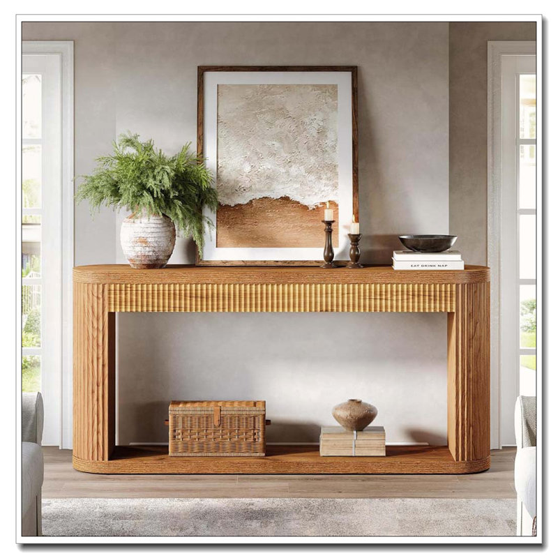Table console cannelÃ©e avec rangement : un meuble d'appoint au design raffinÃ©
