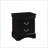 Black 2-Drawer Modern Louis Philippe III Nightstand-1569726741