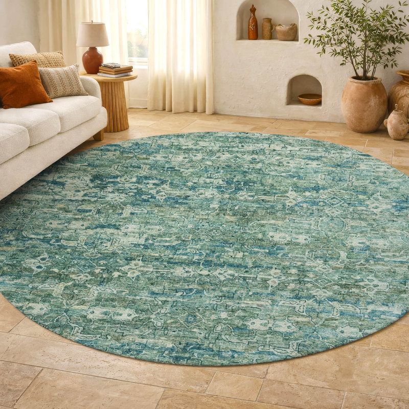 Tapis Ikat Mayfield AMF2324 de qualité supérieure lavable à la machine, En jean, 2 pi 6 po x 3 pi 10 po