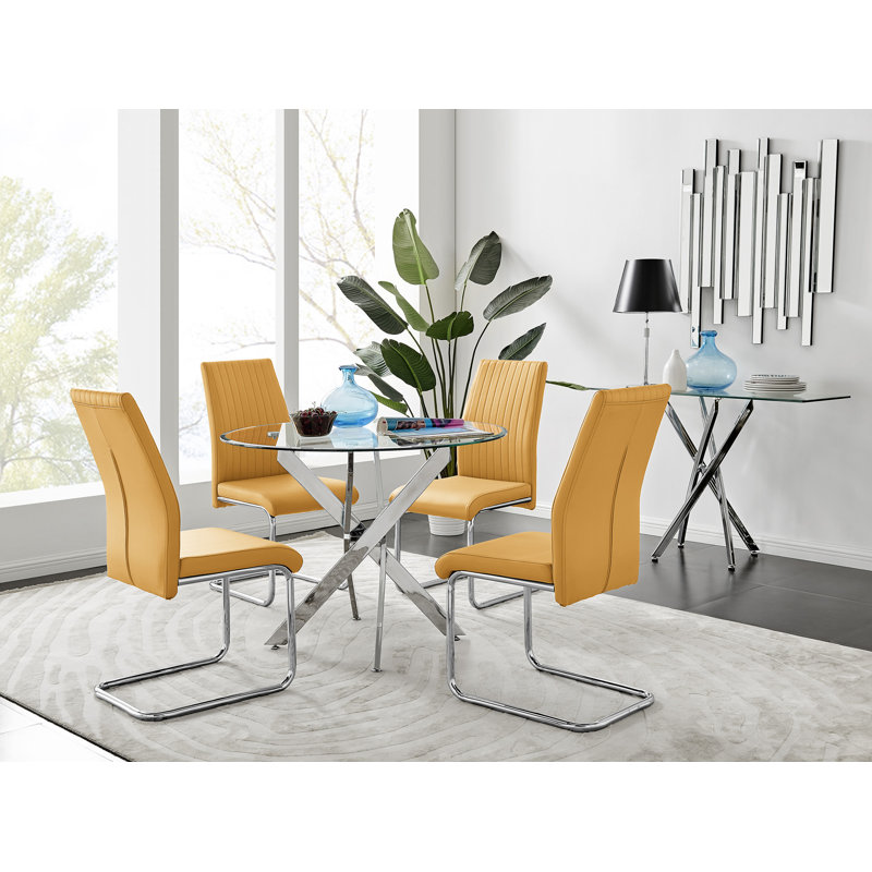 Chowchilla 4 - Person Dining Set, Mustard